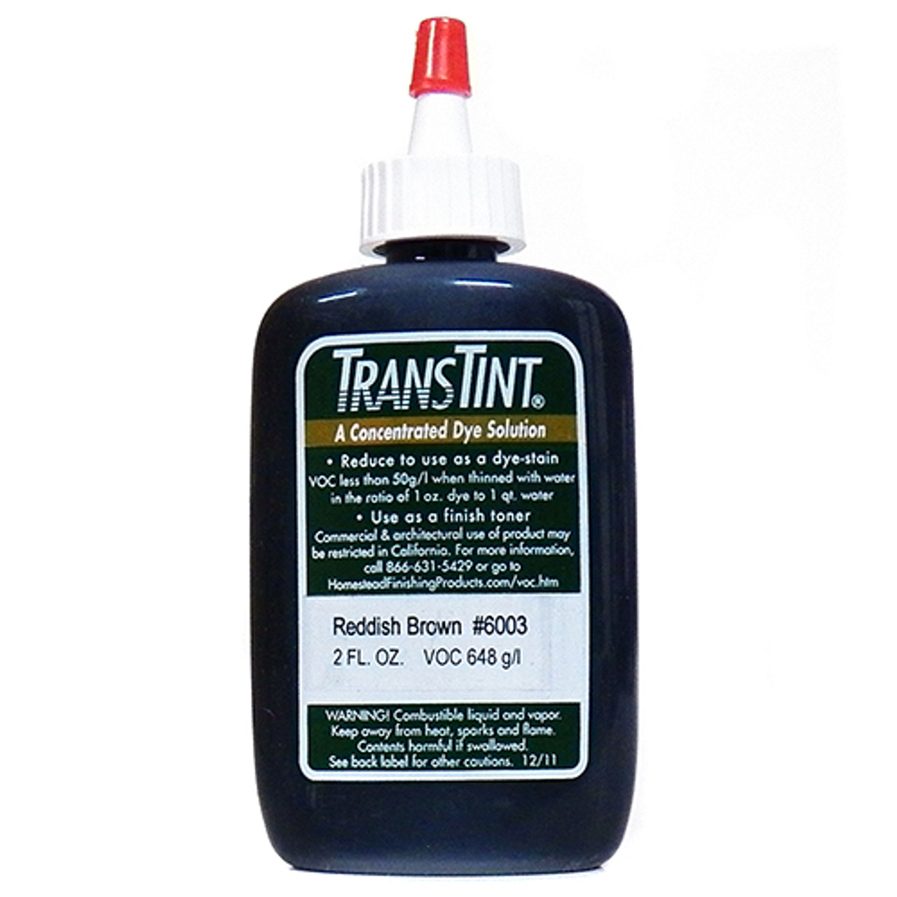 Trans Tint, Non-Grain Raising, Universal Dye Concentrate, Reddish Brown Makes 1/2 Gallon Dye Solution