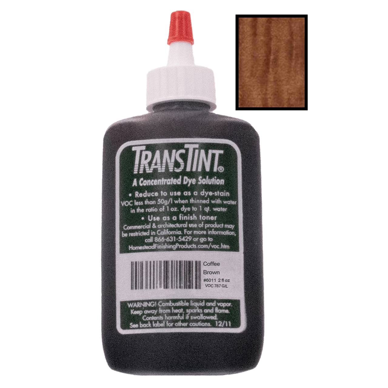 Trans Tint, Non-Grain Raising, Universal Dye Concentrate, Coffee Brown Makes 1/2 Gallon Dye Solution