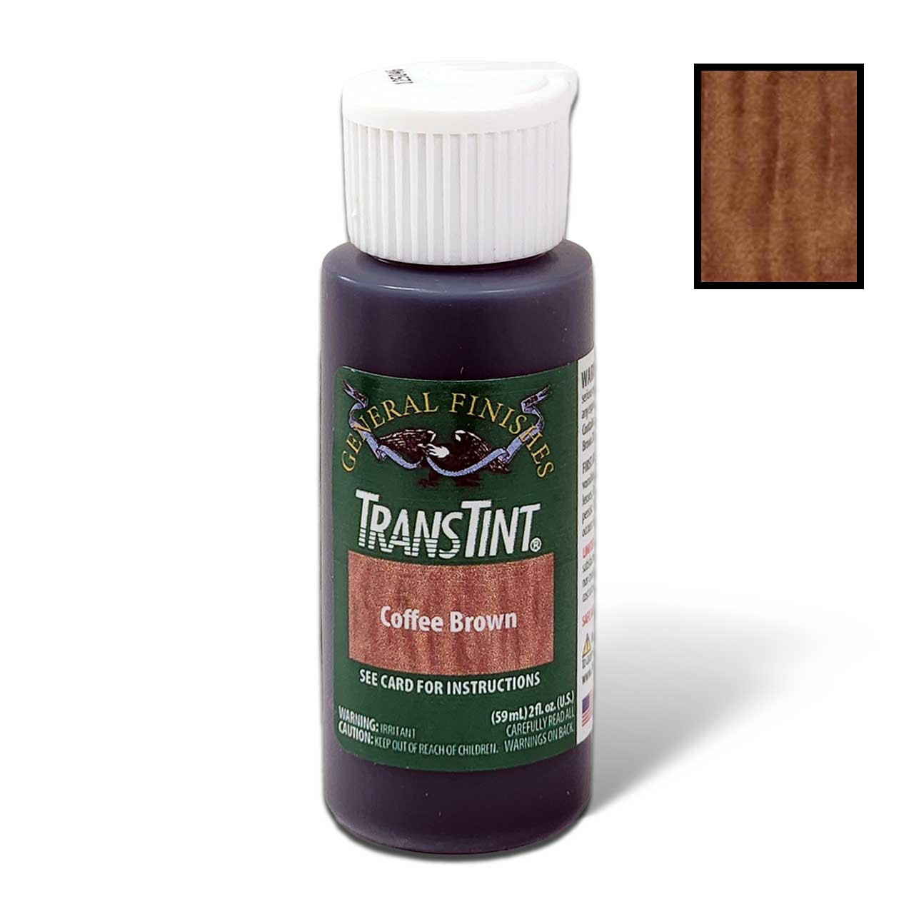 Trans Tint, Non-Grain Raising, Universal Dye Concentrate, Coffee Brown  Makes 1/2 Gallon Dye Solution