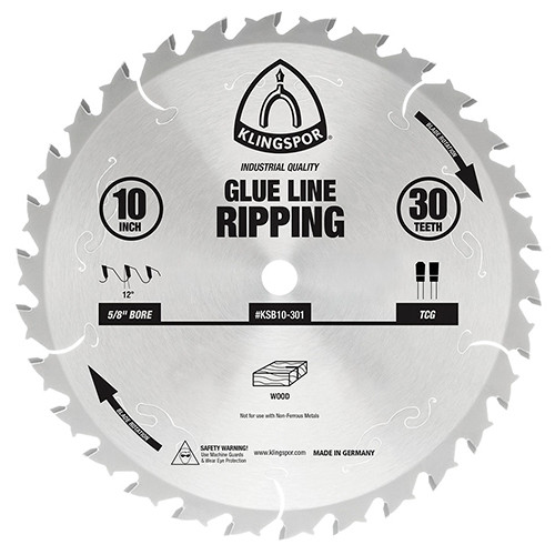 Klingspor's Glue Line Rip Blade, 10"x 30 Teeth