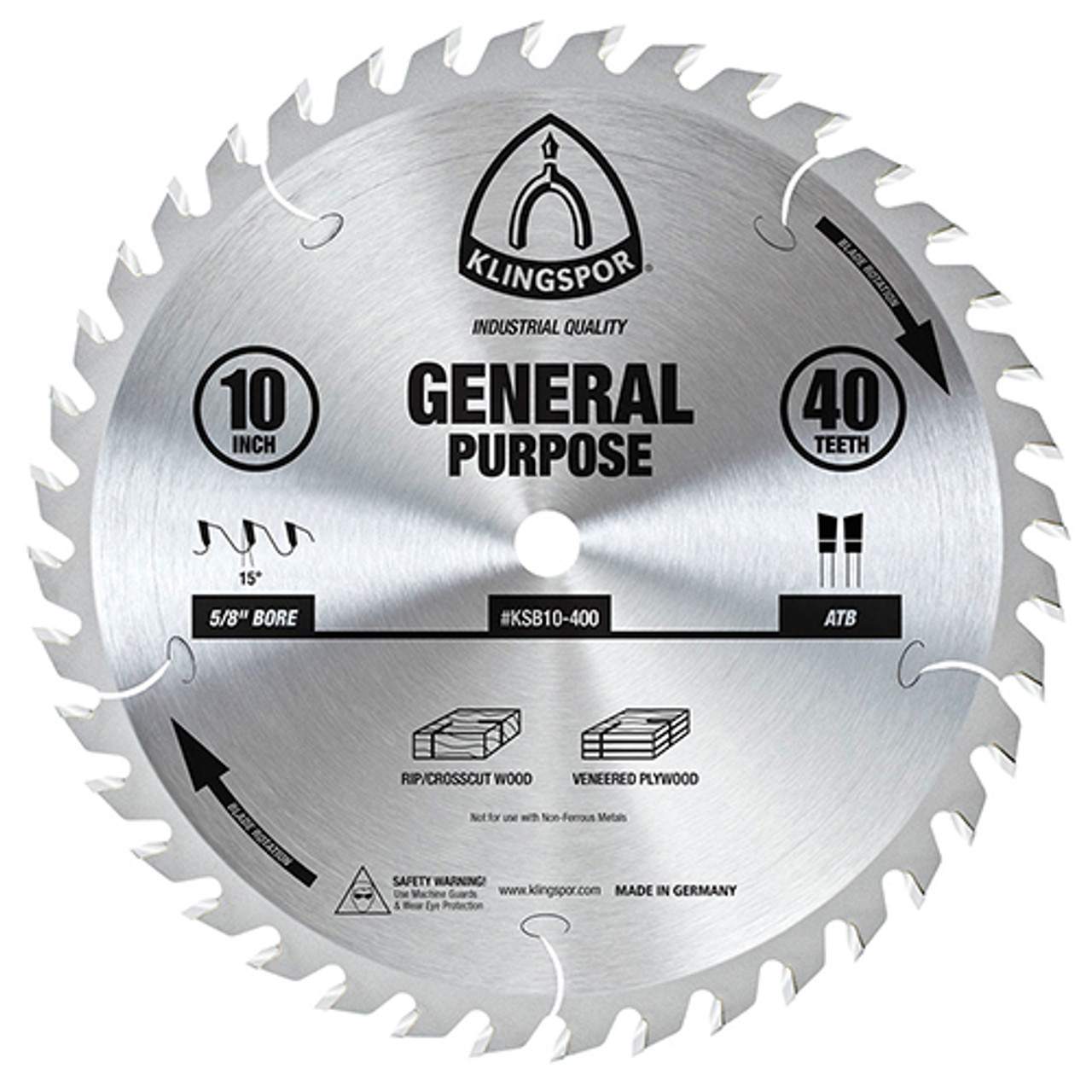 Klingspor's General Purpose Blade, 10"x 40 Teeth