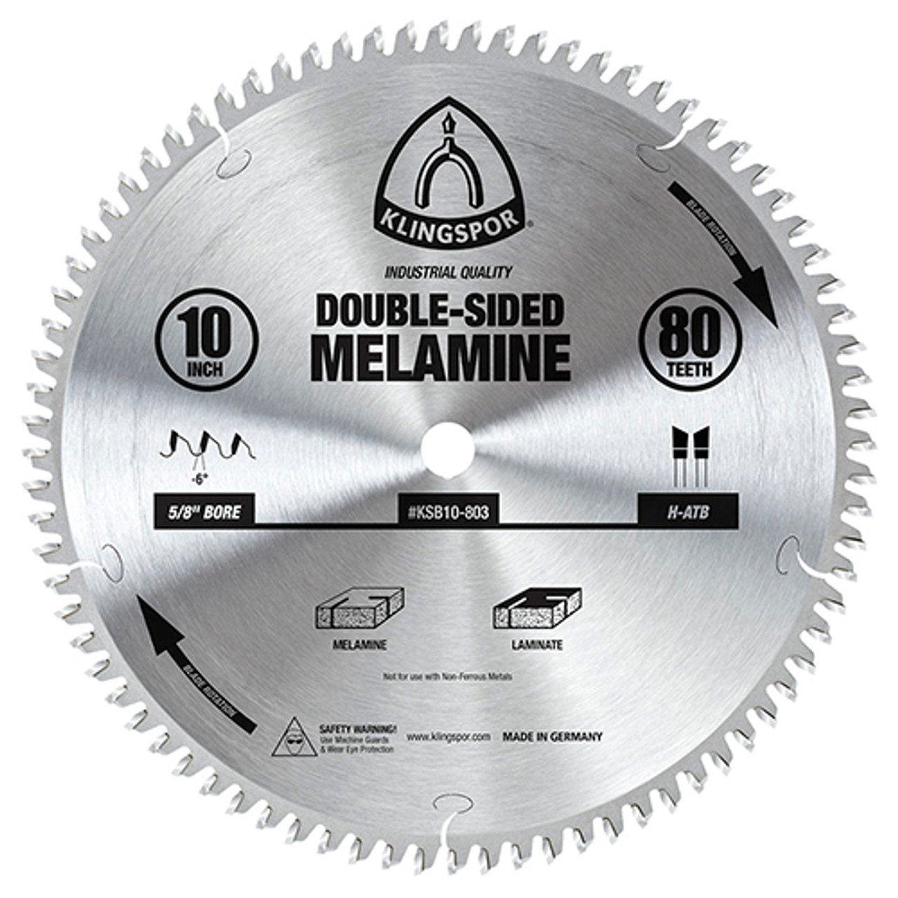 Klingspor's Double Sided Melamine Blade, 10"x 80 Teeth