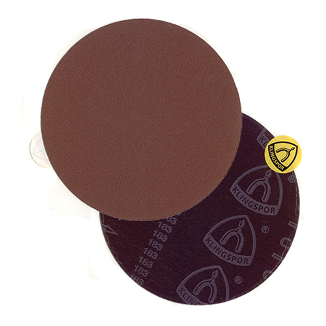 Klingspor Abrasives 8" No Hole, Cloth Backed, Pressure Sensitive Adhesive, 100 Grit Discs, 5pk