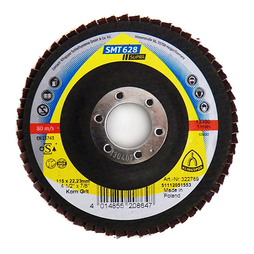 Klingspor Abrasives SMT628 Flap Disc 36 Grit, 41/2"x 7/8" Center Hole