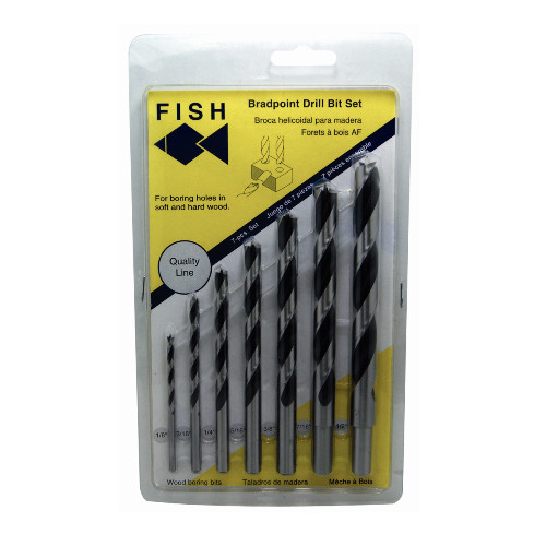 ブリ-フイング Fisch® Brad Point Drill Bit Set 7pc