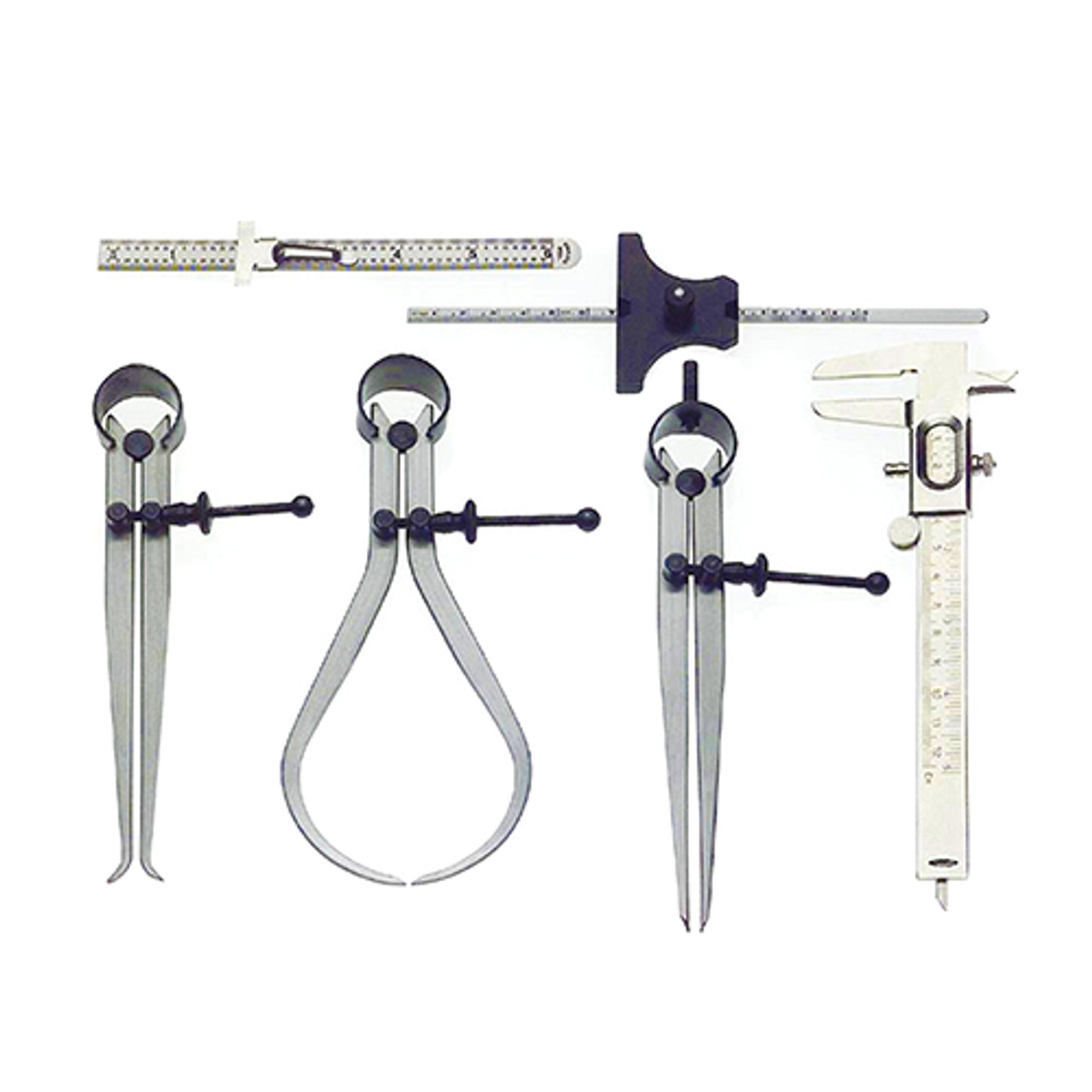 6 Piece Caliper & Divider Measuring Set