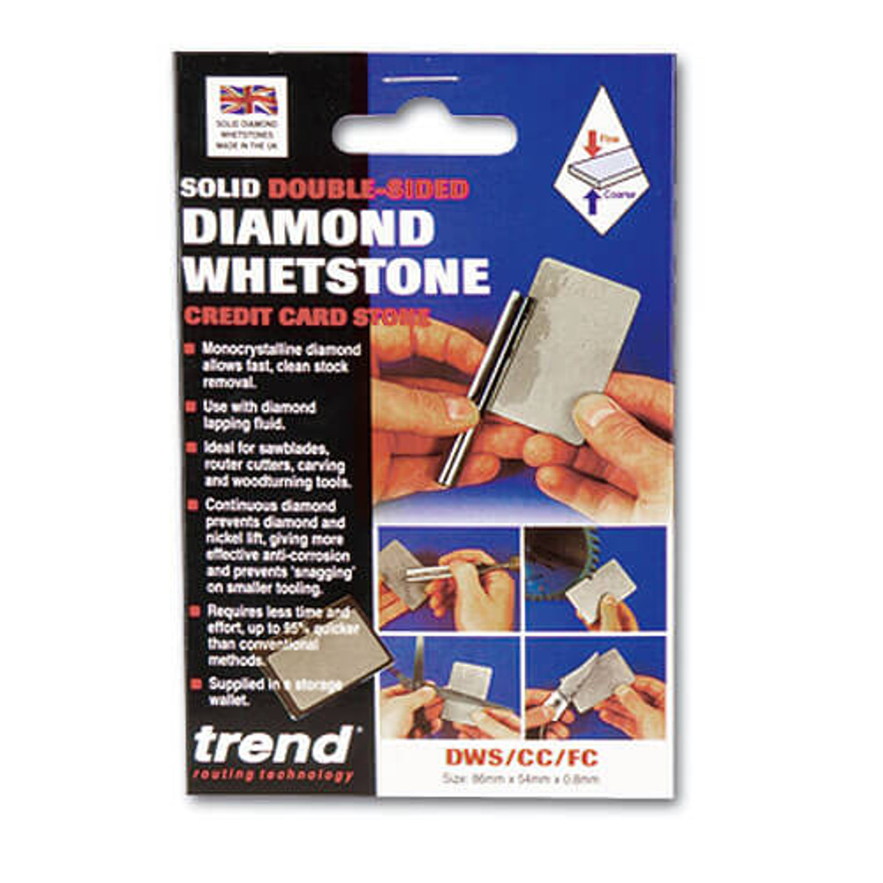 Trend Diamond Stone, Credit Card Sized 300/600 Grit, Double Sided