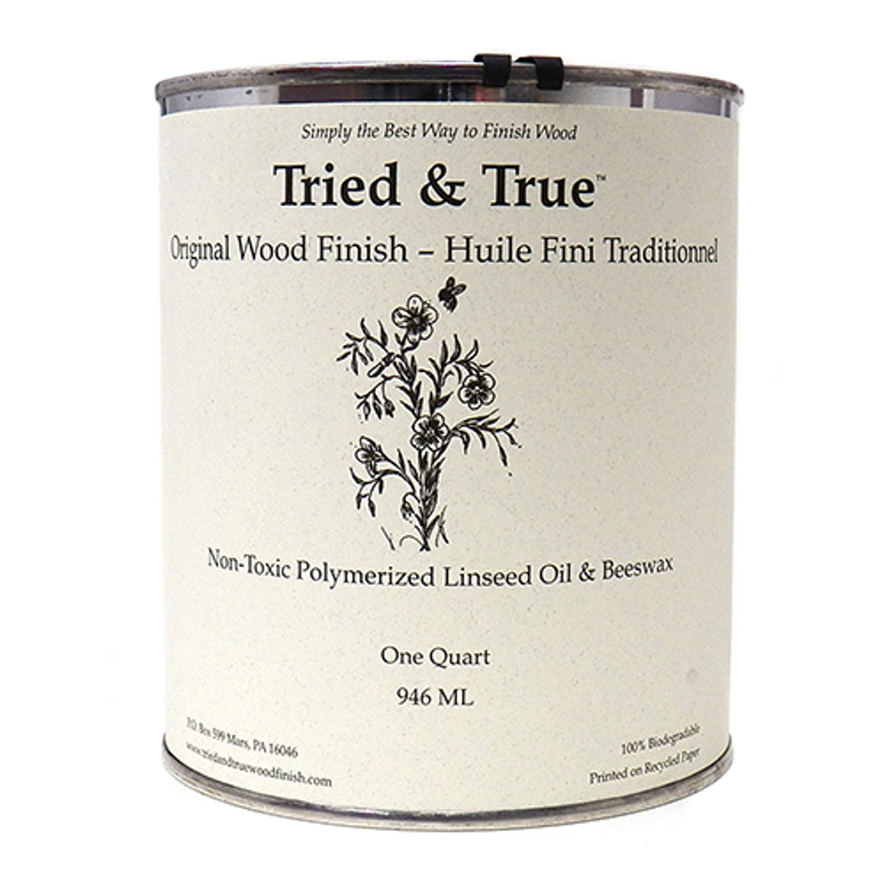 Tried & True Finishes, Original Beeswax & Linseed Oil Finish, Quart