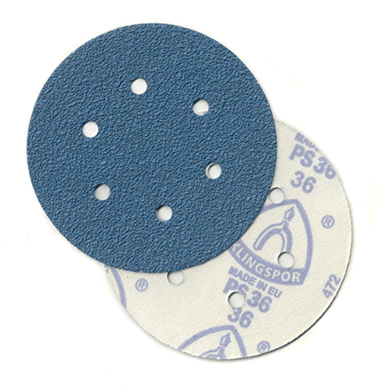 Klingspor Abrasives AZ-Plus Alumina Zirconia, 6"x 6 Hole, Hook & Loop, 80 Grit Discs, 50pk