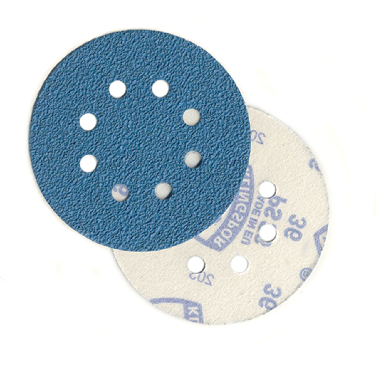 Klingspor Abrasives AZ-Plus Alumina Zirconia, 5"x 8 Hole, Hook & Loop, 36 Grit Discs, 50pk