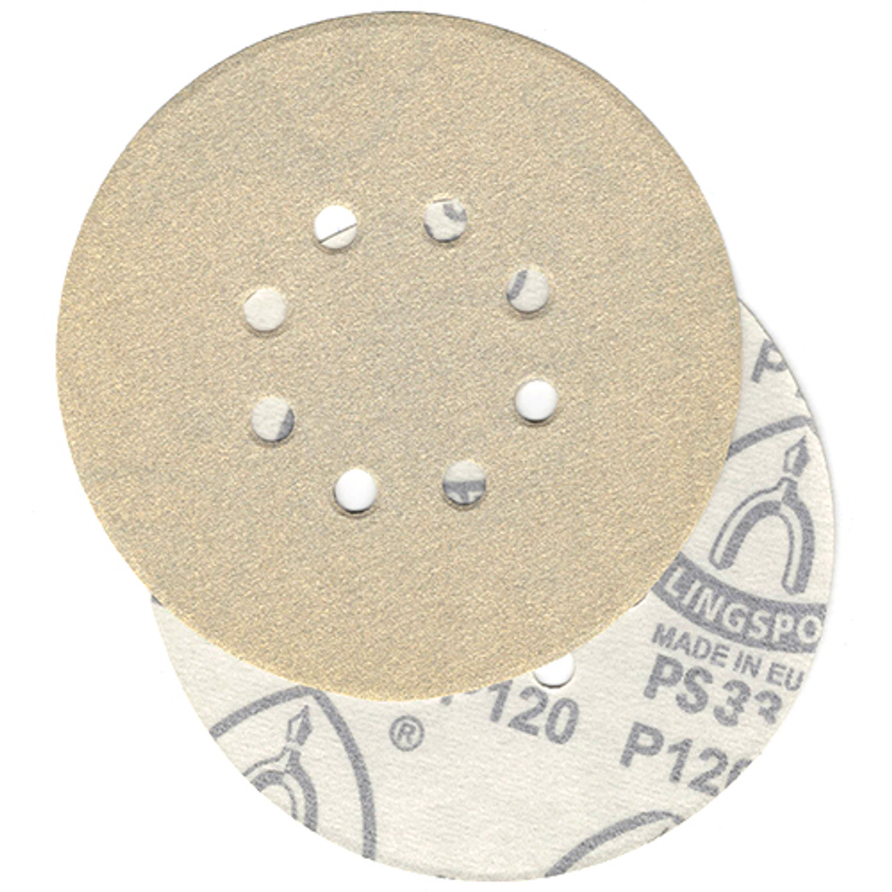 Klingspor Abrasives Stearate Aluminum Oxide, PS33, 6"x 8 Hole, 240 Grit, Hook & Loop Discs, 50pk