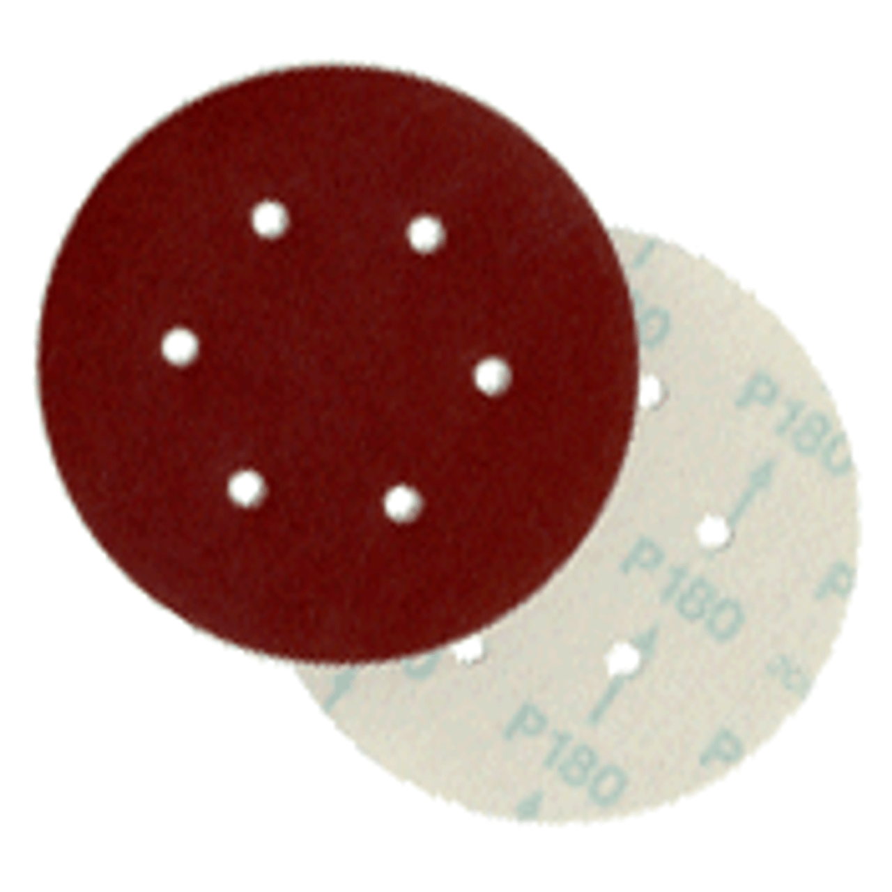 Klingspor Abrasives Heavyweight Aluminum Oxide, Hook & Loop, 6"x 6 Hole Discs, 180 Grit, 50pk