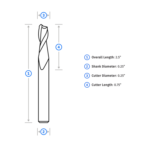 Shaper Up-Spiral Bit 1/4CD X 3/4CL