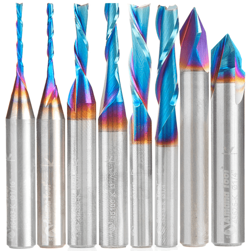 Amana 8pc Up & Down Cut CNC Basics Bit Set Klingspor's Woodworking