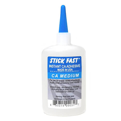 Stick Fast Instant CA Adhesive Glue, Medium Viscosity, 2.5oz Bottle