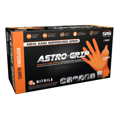 Large Orange Nitrile Astro Grip Gloves 100pk