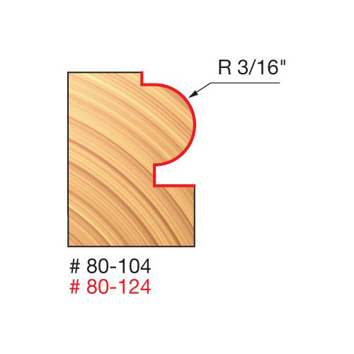 Freud Traditional Beading Bit, 3/16" Radius, 11/16" Carbide Height, 1/4" Shank, 2-5/16" Overall Length