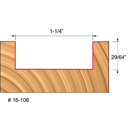 Freud Mortising Router Bit, 1-1/4" Diameter, 1/2" Carbide Height, 1/4" Shank