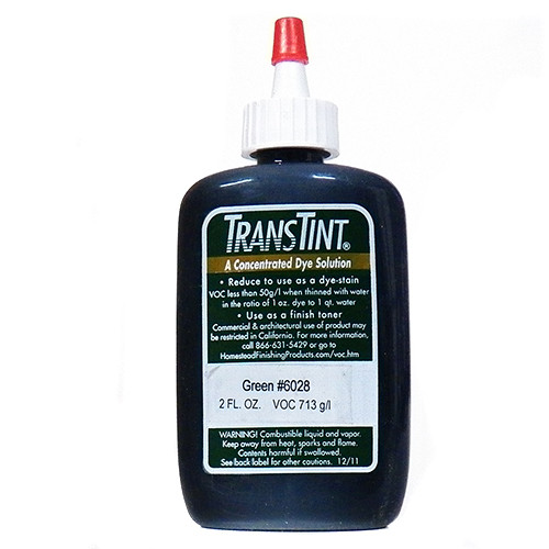 Trans Tint, Non-Grain Raising, Universal Dye Concentrate, Green Makes 1/2 Gallon Dye Solution