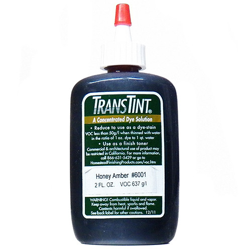 Trans Tint, Non-Grain Raising, Universal Dye Concentrate, Honey Amber Makes 1/2 Gallon Dye Solution