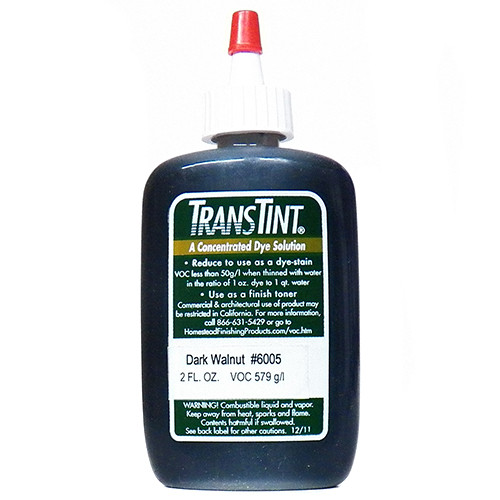 Trans Tint, Non-Grain Raising, Universal Dye Concentrate, Dark Walnut Makes 1/2 Gallon Dye Solution