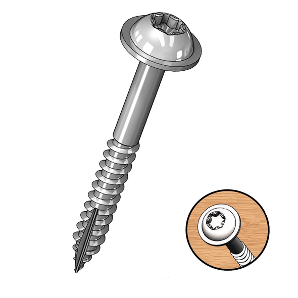 Milescraft 5203 1.25in Fine Pocket Hole Screws, 100ct.