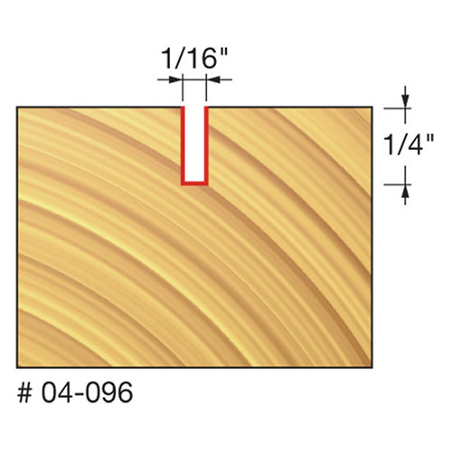 Freud Double Flute, Straight Bit, 1/16" Diameter, 1/4" Carbide Height, 1/4" Shank