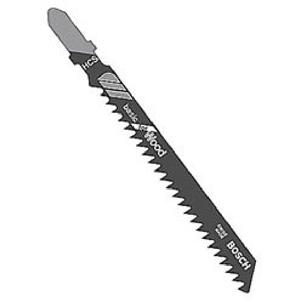 Bosch 4"/6TPI, Fast / Clean Cut, 2 sides, T-Shank Jigsaw Blades, 5pk
