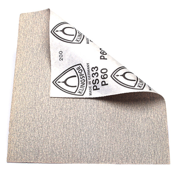 Klingspor Abrasives 60 Grit, Stearate Aluminum Oxide, Paper Backed, 9"x 11" Sheets, 50pk