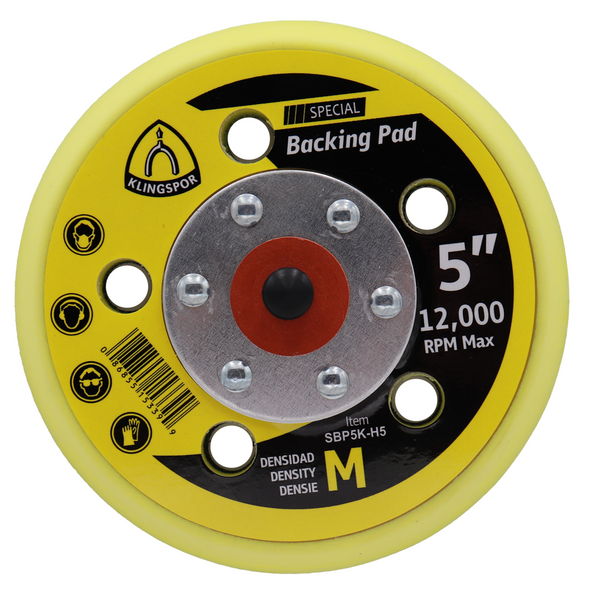 Supra 5" x 5 Hole Hook & Loop Backing Pad Supra 5" x 5 Hole Hook & Loop Backing Pad