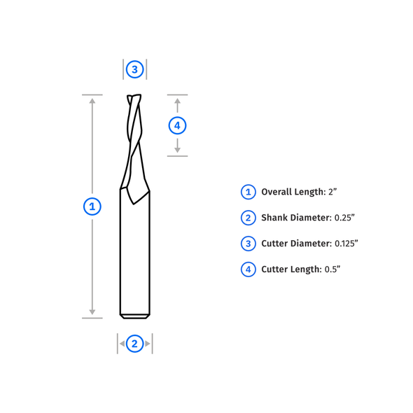 Shaper Up-Spiral Bit 1/8CD X 1/2CL