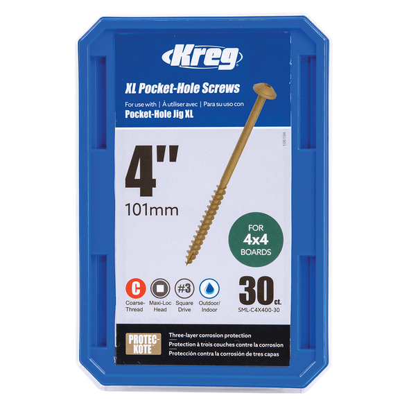 Kreg 4" XL Pocket-Hole Screws (30 Count)