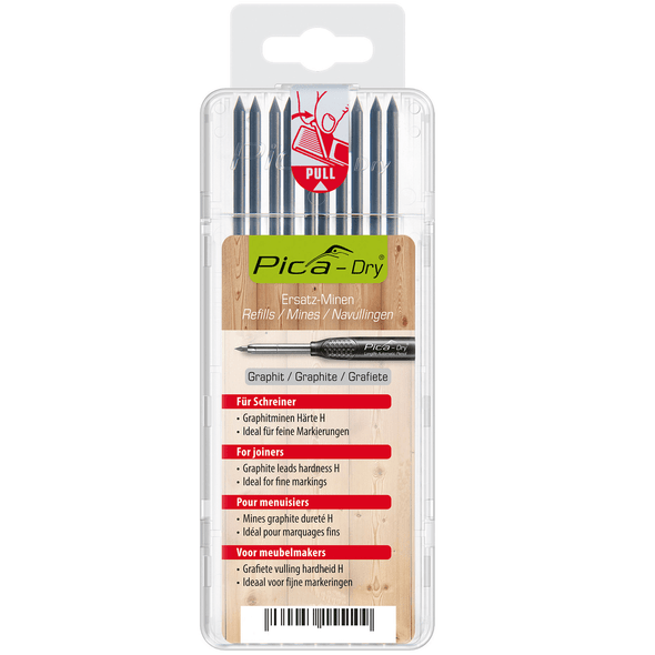 Pica Dry 10.Pk. H Hardness Graphite Refills
