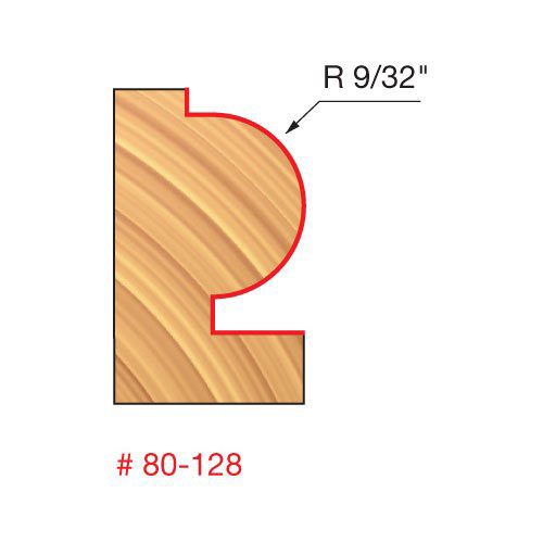 Freud Traditional Beading Bit, 9/32" Radius, 3/4" Carbide Height, 1/2" Shank, 2-5/8" Overall Length
