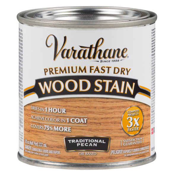 Varathane Premium Fast Dry Wood Stain Traditional Pecan Half Pint
