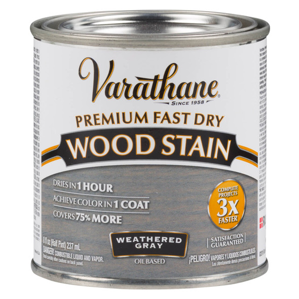 Varathane Premium Fast Dry Wood Stain Weathered Gray Half Pint