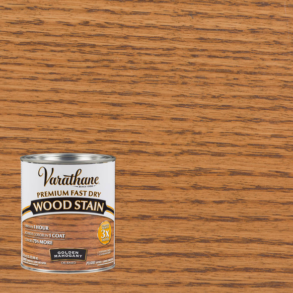 Varathane Premium Fast Dry Wood Stain Golden Mahogany Quart