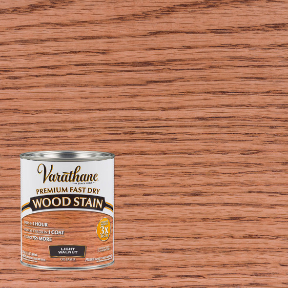 Varathane Premium Fast Dry Wood Stain Light Walnut Quart