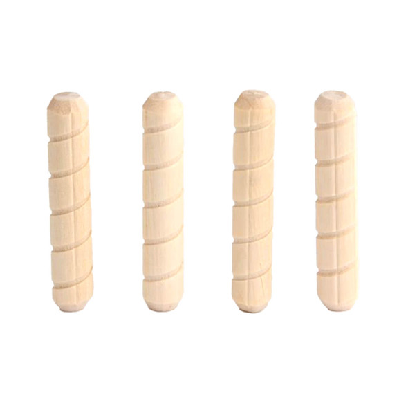 Birch Spiraled Dowel Pin 3/8" X 2" (25PK)