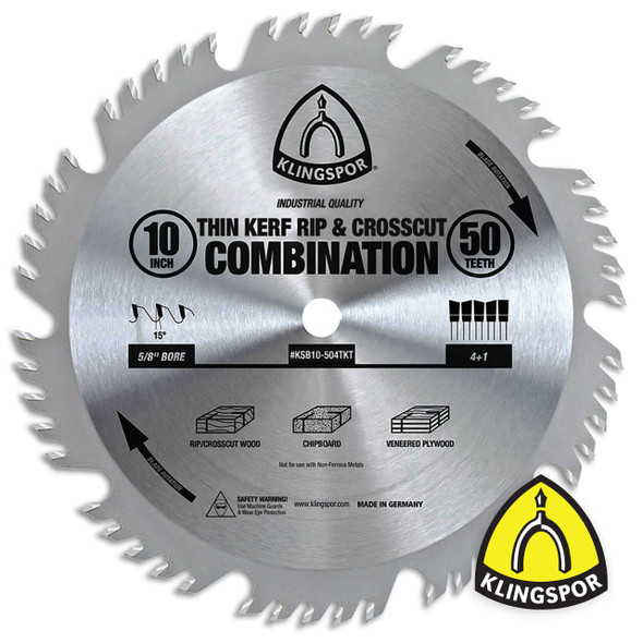 Klingspor Thin Kerf Combination 10X50T Blade