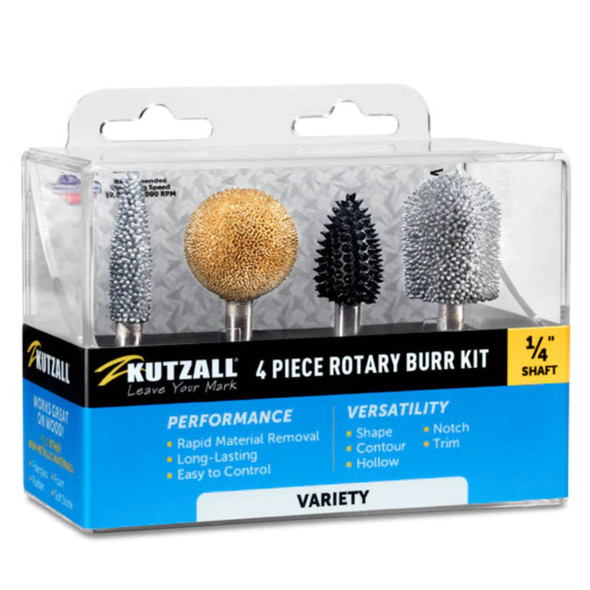 Kutzall 1/4" Variety Burr Set 4pc