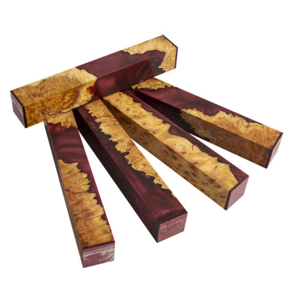 Hybridz Burl Malle Pen Blank - Red