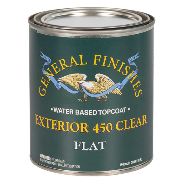 General Finishes Water Based Clear Exterior 450 Outdoor Finish, Flat, Quart
