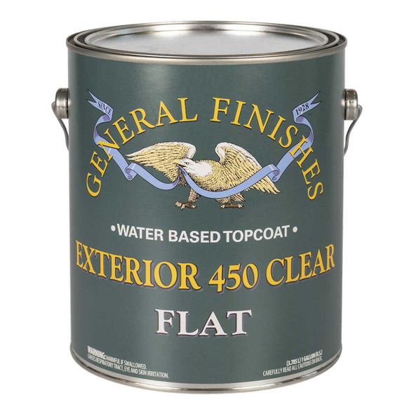 General Finishes Water Based Clear Exterior 450 Outdoor Finish, Flat, Gallon