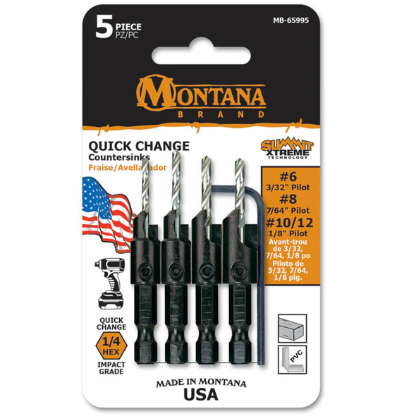Power Groove Countersink Set 5 Pieces