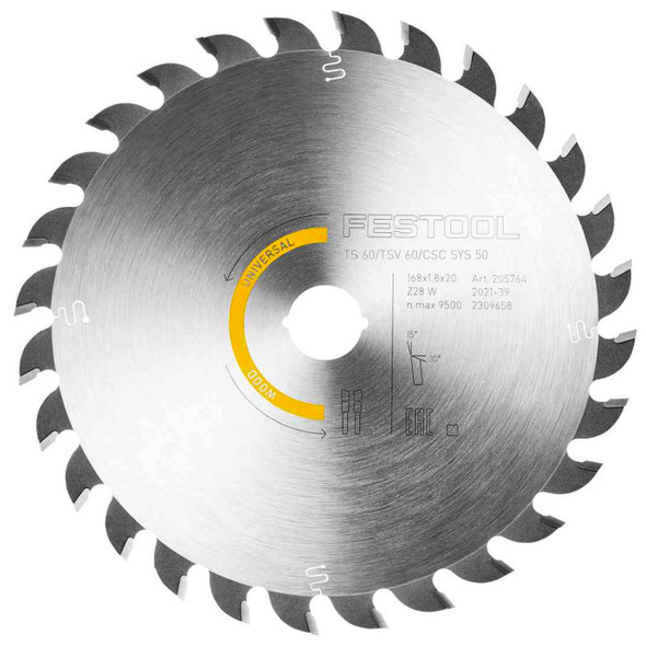 Festool Saw Blade HW 168x1,8x20 W28 WOOD UNIVERSAL Festool Saw Blade HW 168x1,8x20 W28 WOOD UNIVERSAL