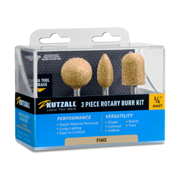 Kutzall 1/4" Fine Burr Set 3pc