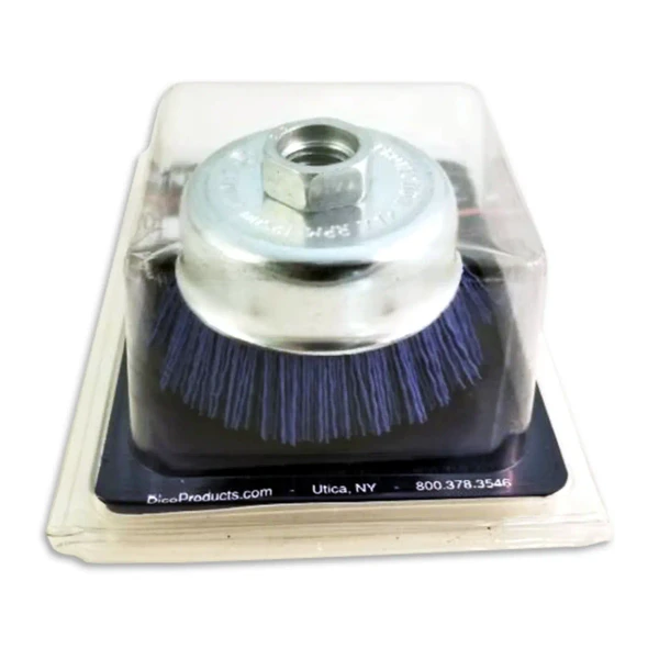 Dico Nyalox 3" Dia. Cup Brush Blue With 5/8-11 tpi Female Thread 240 Grit