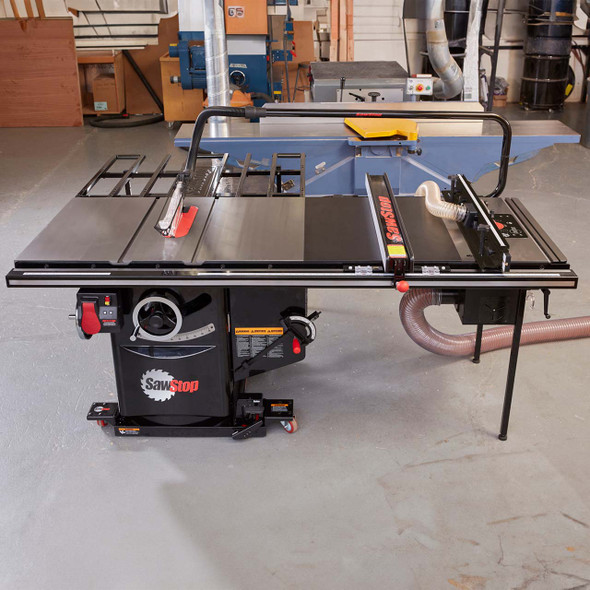 Industrial 3HP, 1ph, 230v Cabinet Saw with 52” Industrial T-Glide Rip Fence, Rails & Extension Table