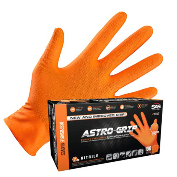X-Large Orange Nitrile Astro Grip Gloves 100pk